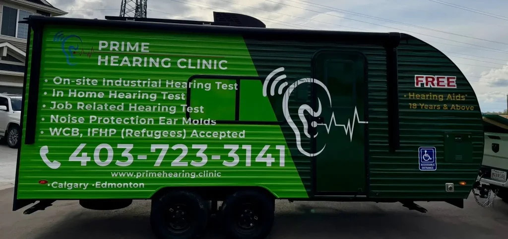 Prime Hearing mobile hearing test clinic unit on wheels